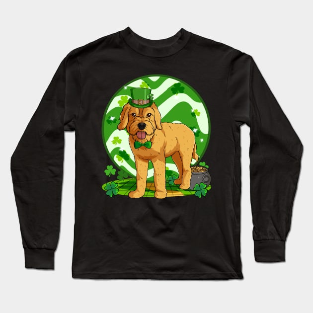 Goldendoodle Dog St Patricks Day Leprechaun Long Sleeve T-Shirt by Noseking